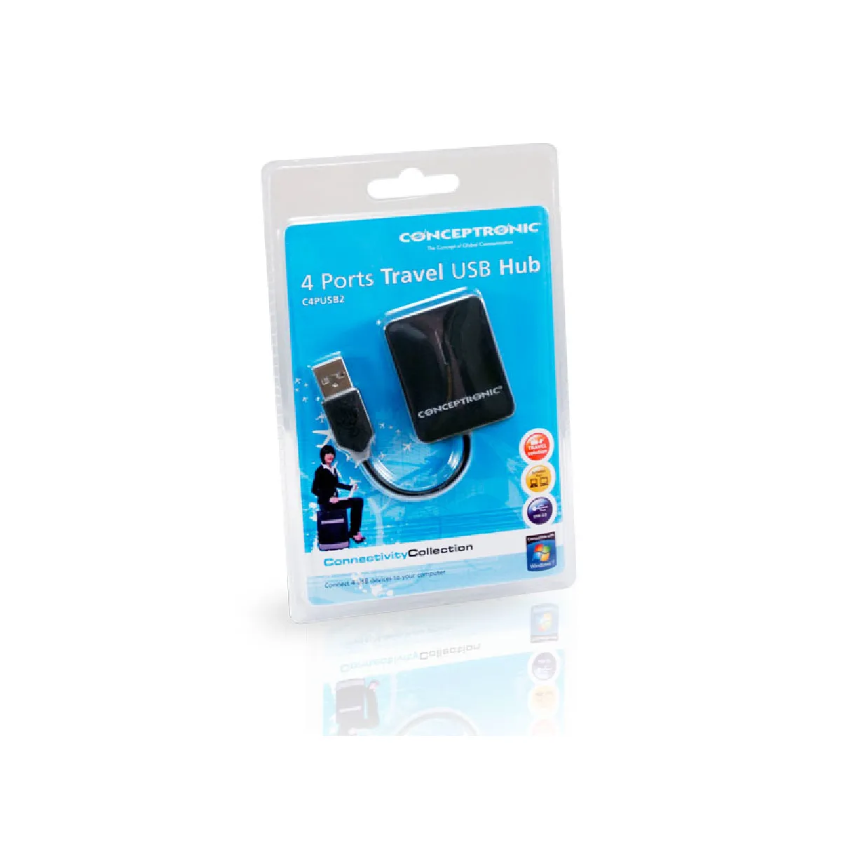 Conceptronic Travel 4 Ports Hub