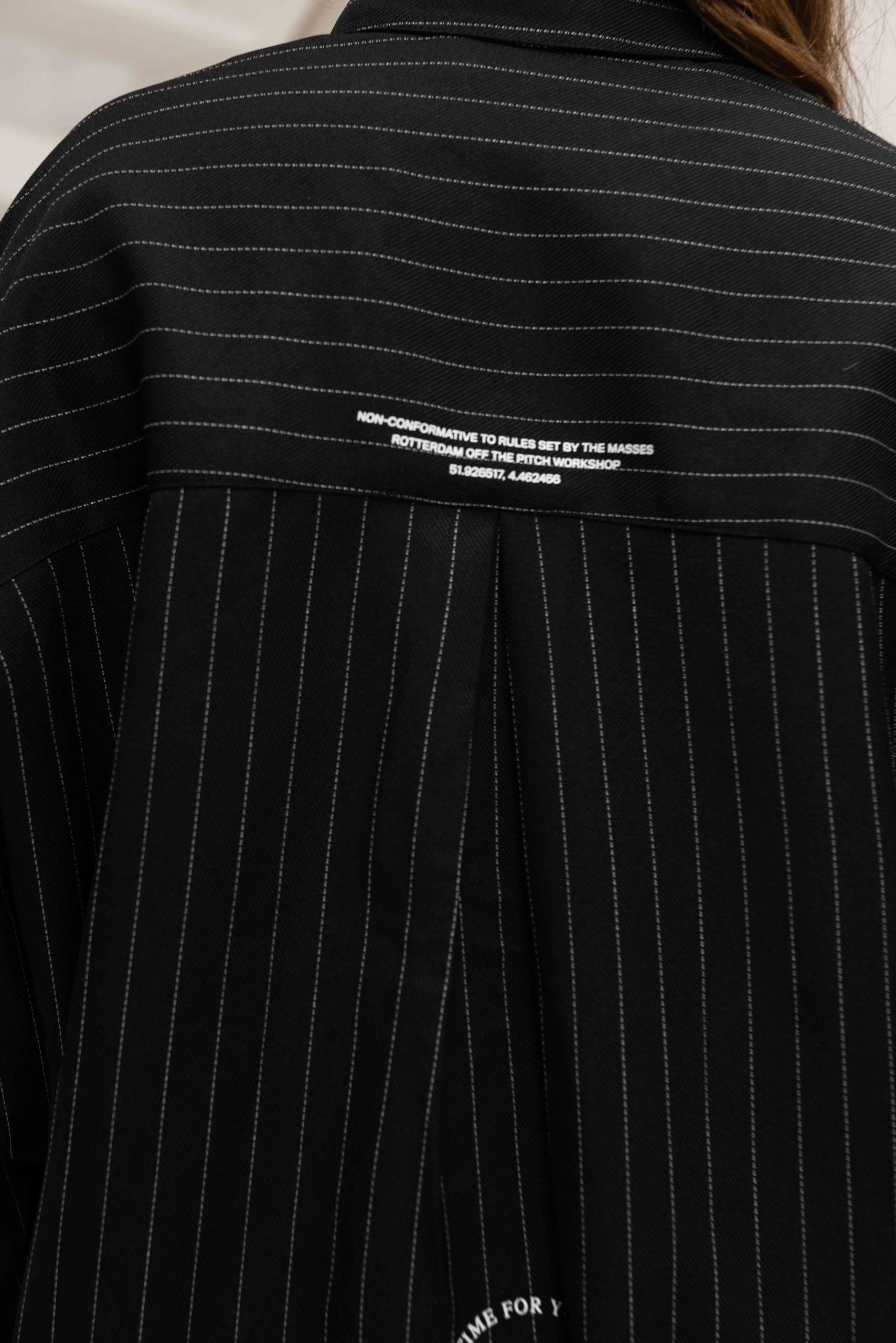 Off The Pitch Oversized Stripe Shirt Dames Zwart