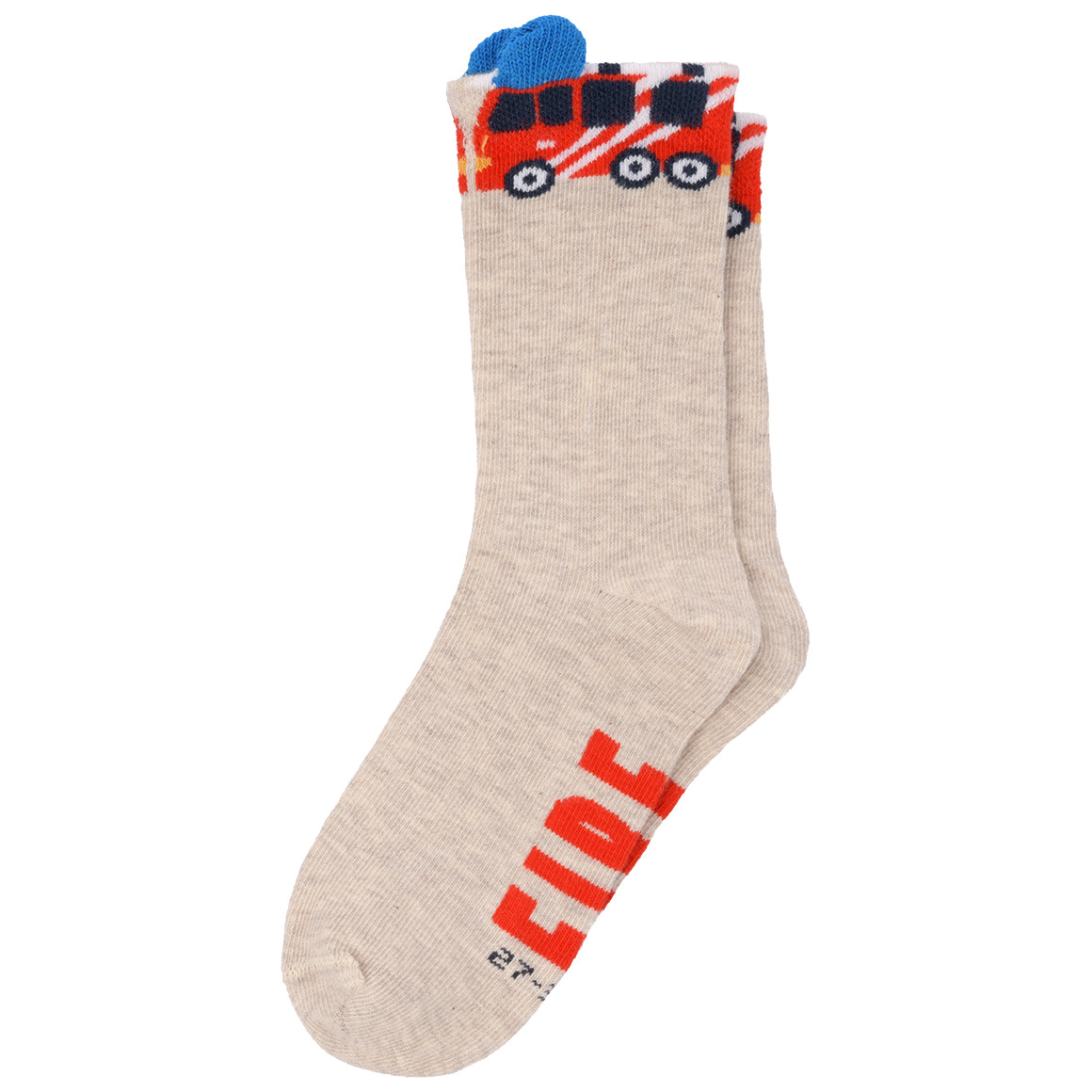 Topolino 3 Paar Jungen Socken mit Feuerwehr-Motiven dunkelblau / nachtblau / beige