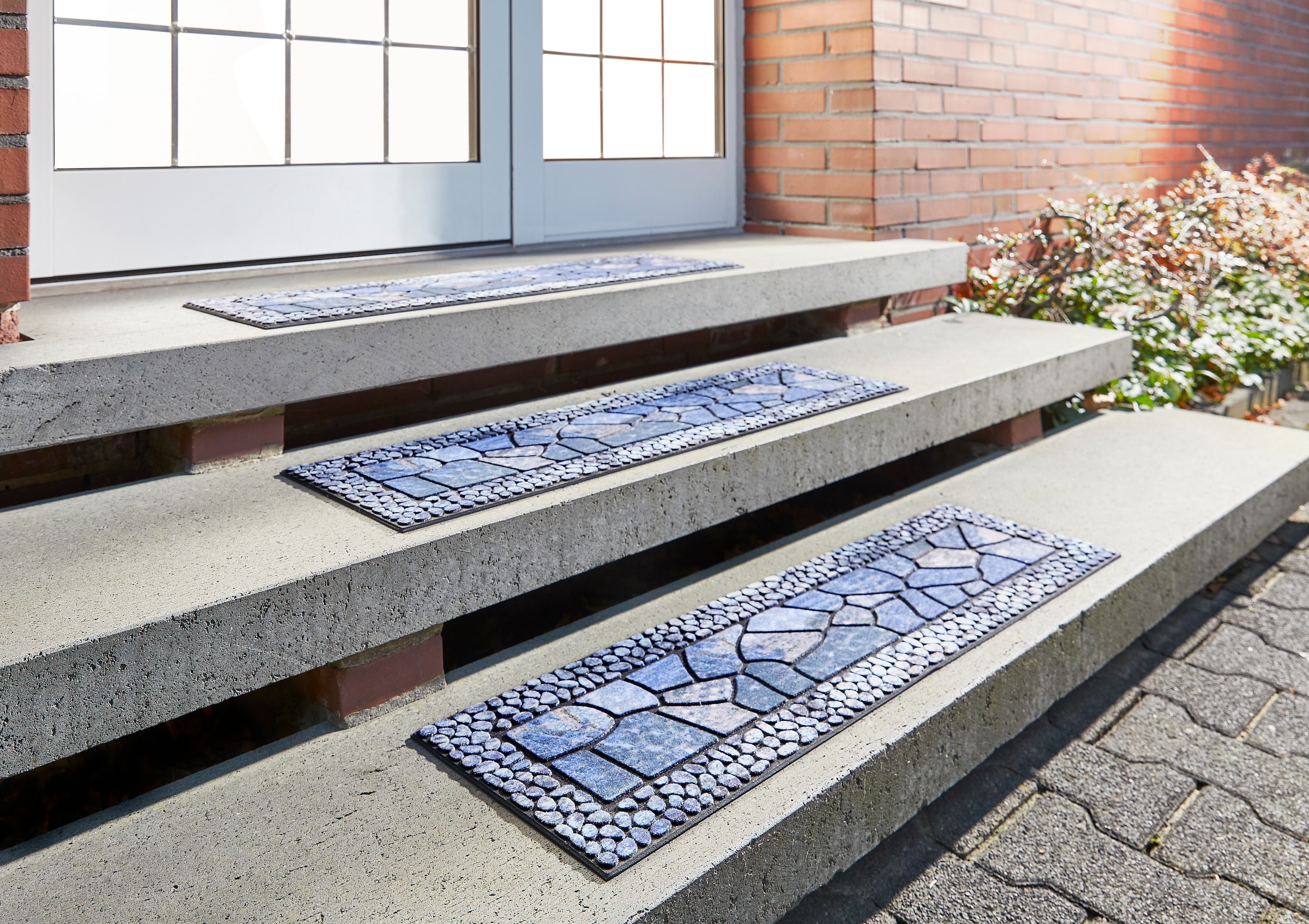Andiamo Stufenmatte »Outdoor, 2er Set« rechteckig 6 mm Höhe Outdoor-Stufenmatten, Stein Motiv, Gartenbereich, Aussenbereich