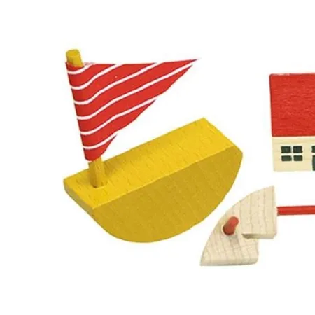 Rülke Puppenhaus Zubehör Schiff, Haus und Steckenpferd