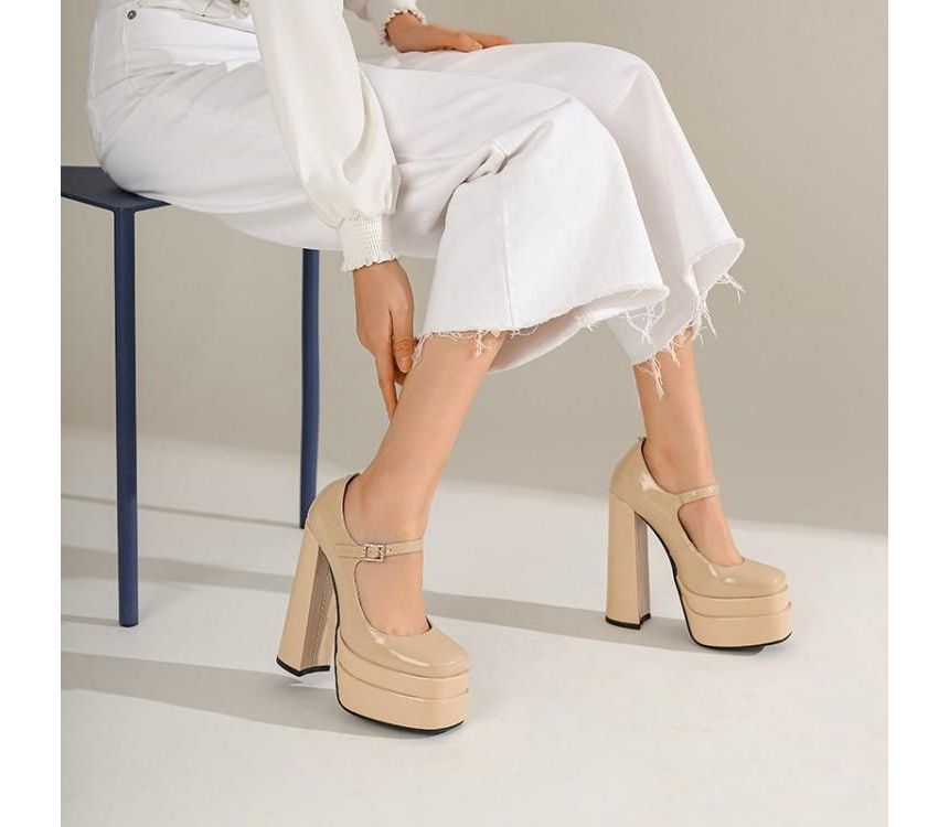 JY Shoes - Mary Jane plateau pumps met blokhak
