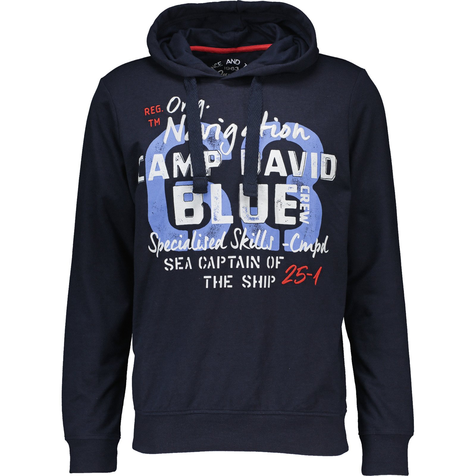 Camp David Herren-Sweatshirt hood XXL, dunkelblau