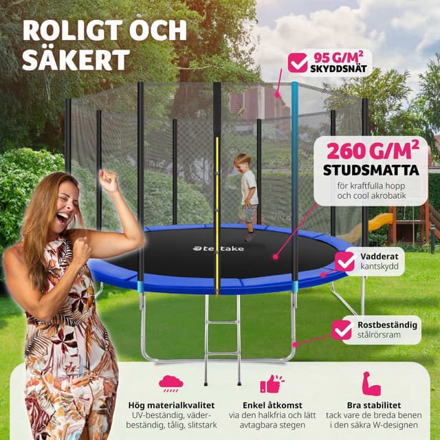 Trampolin med sikkerhedsnet