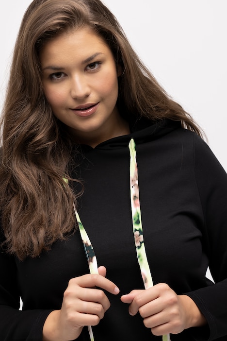 Hoodie, Lagenlook, A-Linie, Langarm, Kapuzenshirt