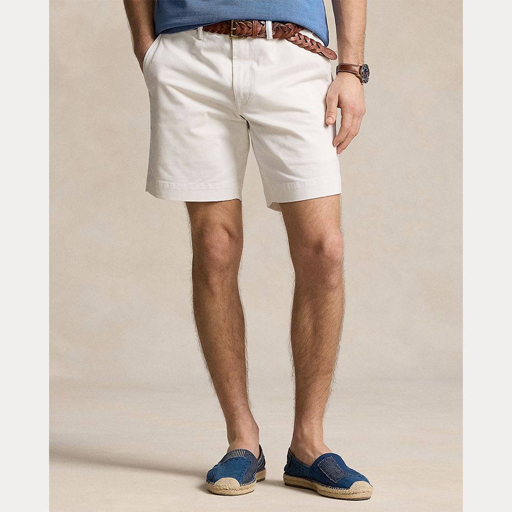 Stretch Straight Fit Chino Shorts Herre Hvit