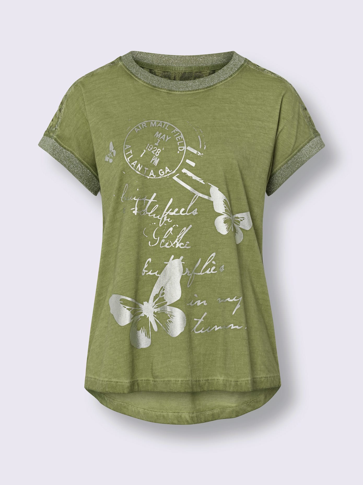 T-shirt imprimé feuille brillant