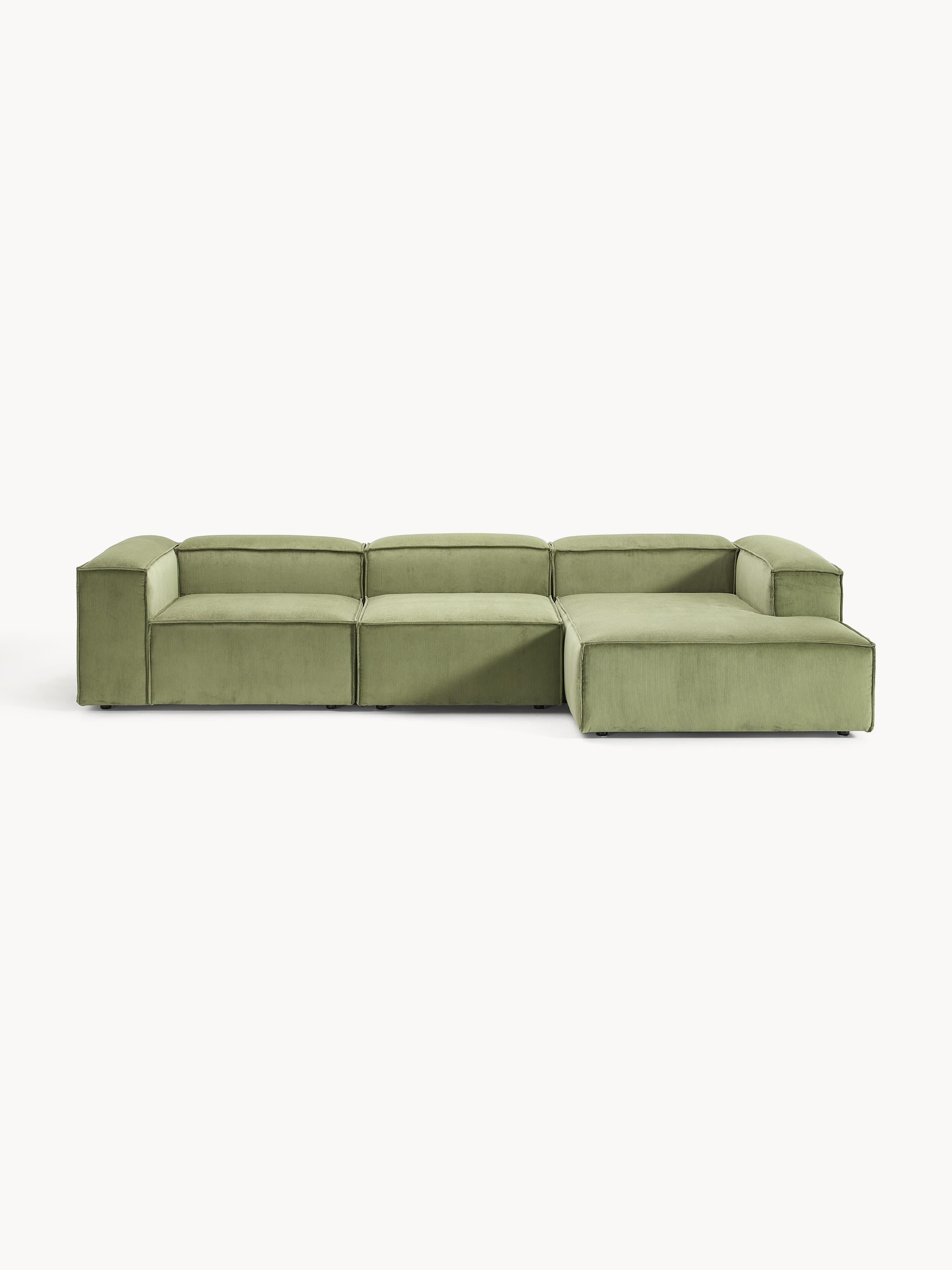 Modulaire ribfluwelen hoekbank Lennon (4-zits)