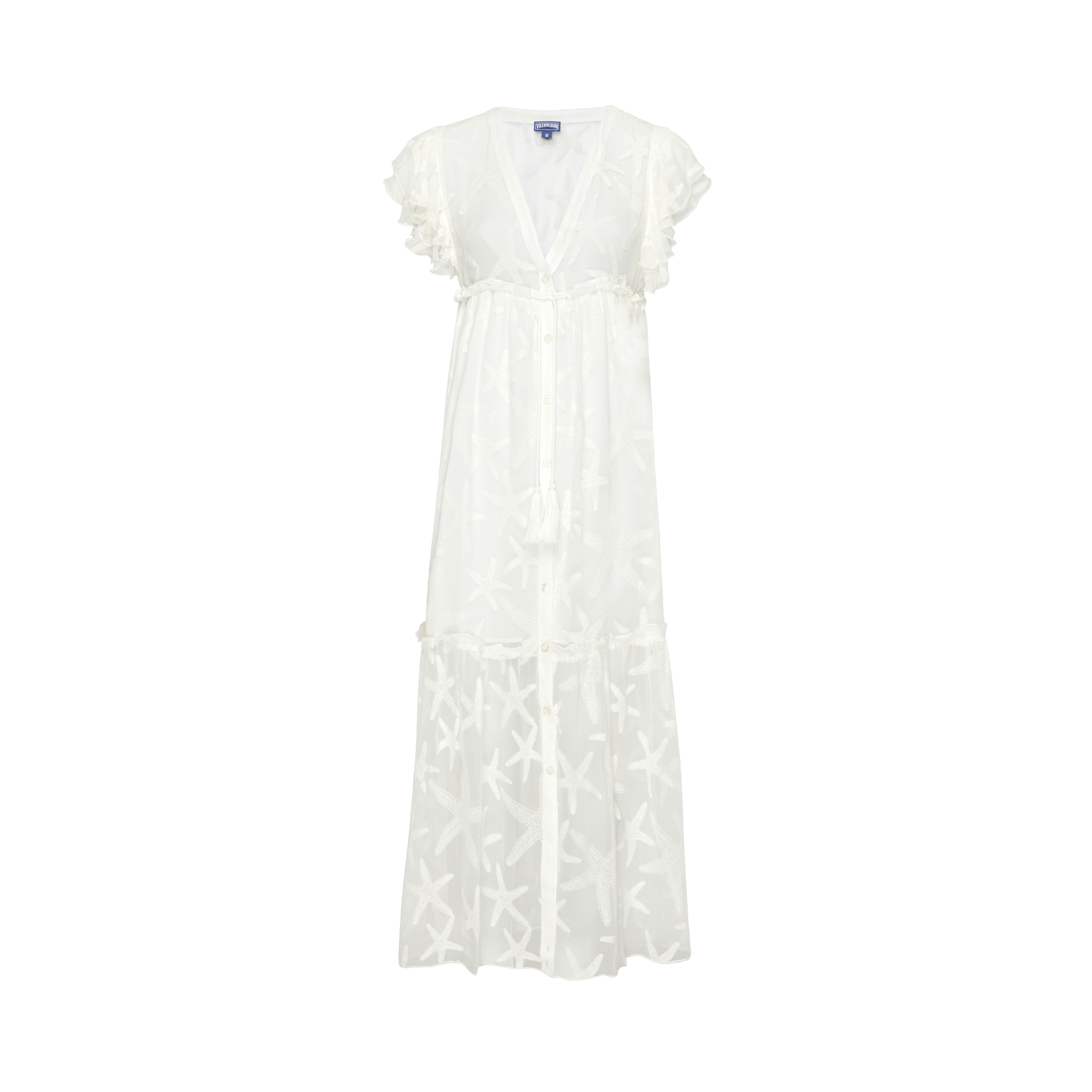 Robe longue transparente en soie femme Starfish
