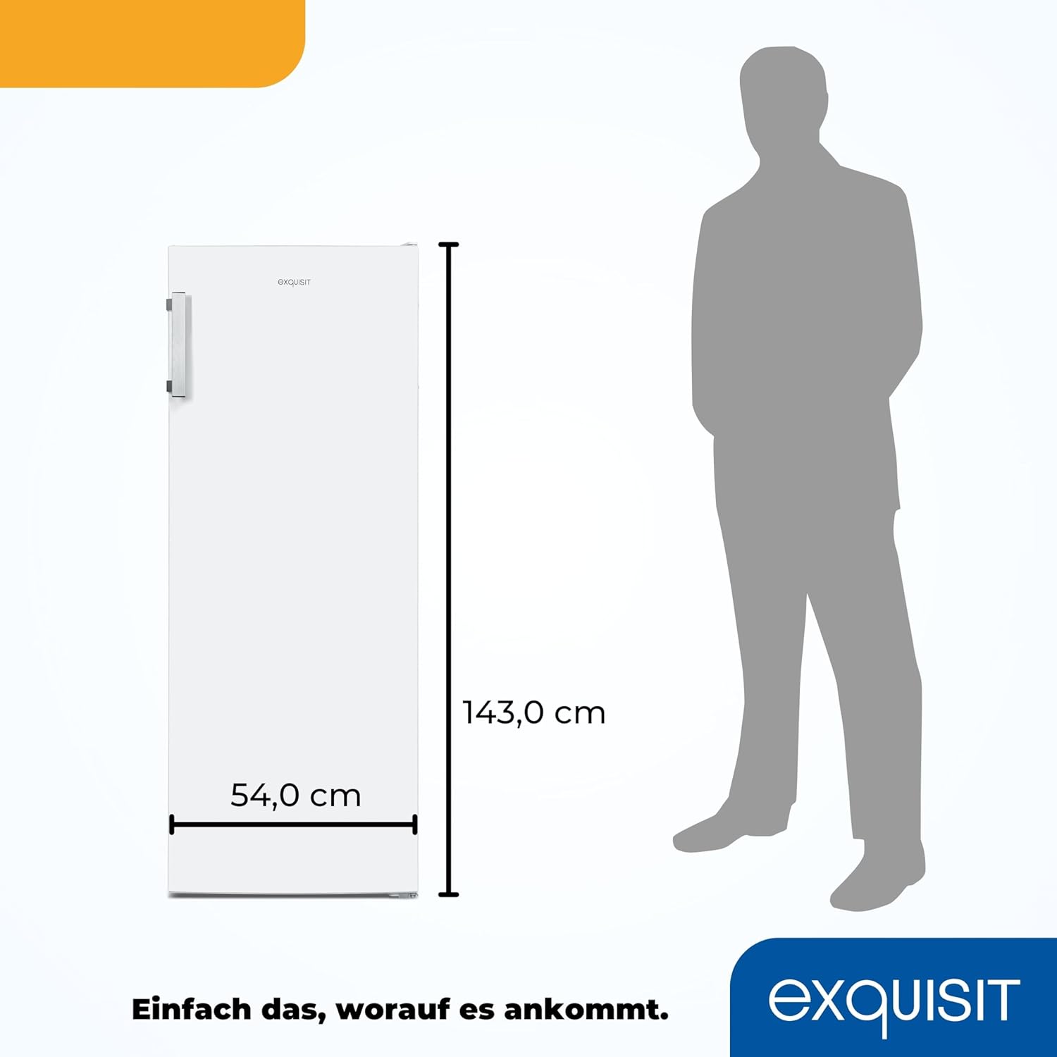 Exquisit Gefrierschrank | 161 l Nutzinhalt, Energieklasse C, 39 dB(A) | NoFrost, Schnellgefrieren, elektronische Temperaturregelung, Türalarm, wechselbarer Türanschlag | GS5231-NF-H-040C weiss