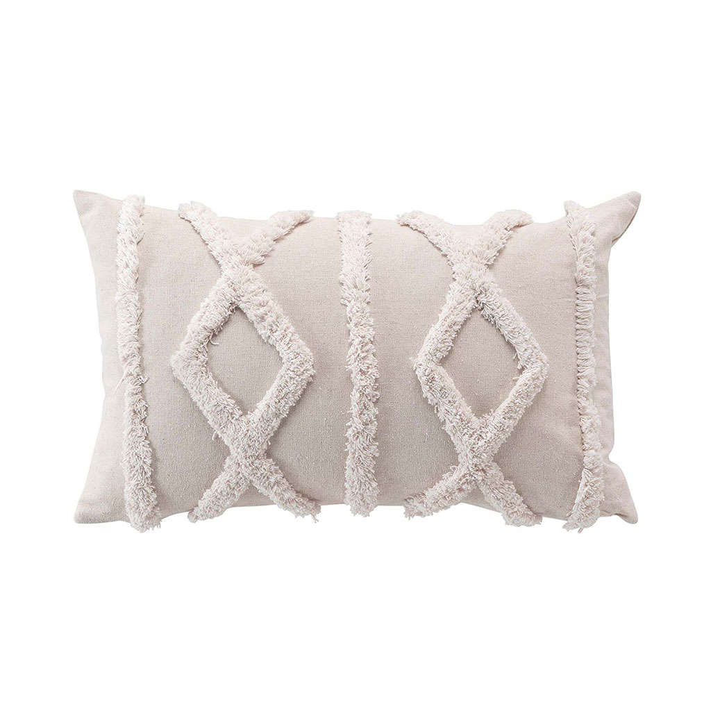 Coussin SAFIRA en polycoton naturel 30x50cm