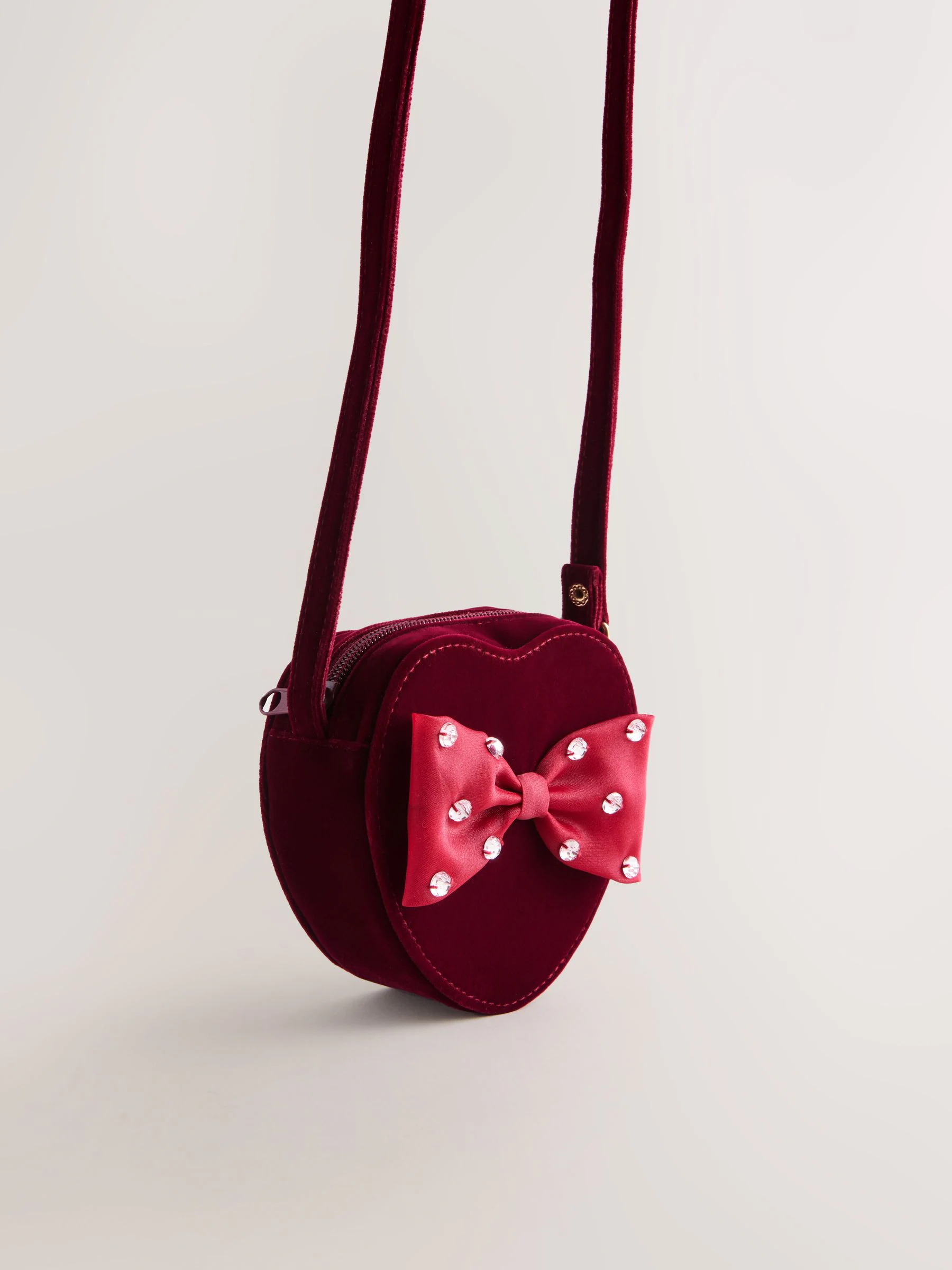 Roze - Heart Velvet Bag with Bow