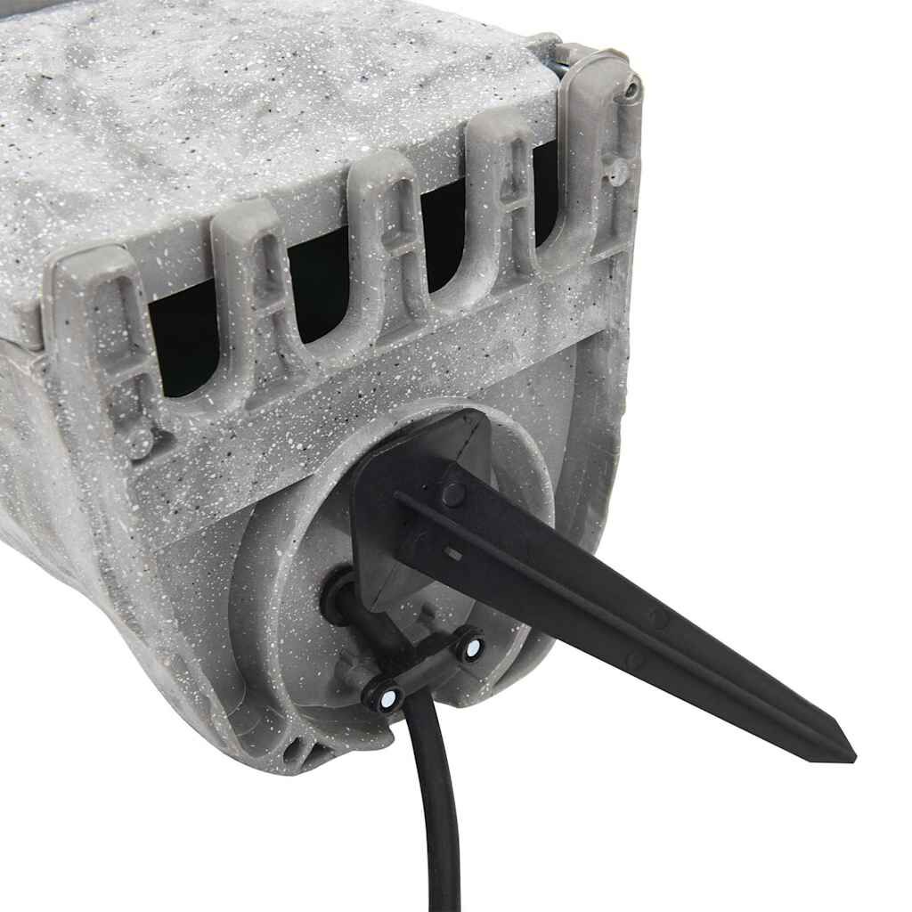 vidaXL Tuinstopcontactsplitter met pen, 4 stopcontacten, imitatiesteen