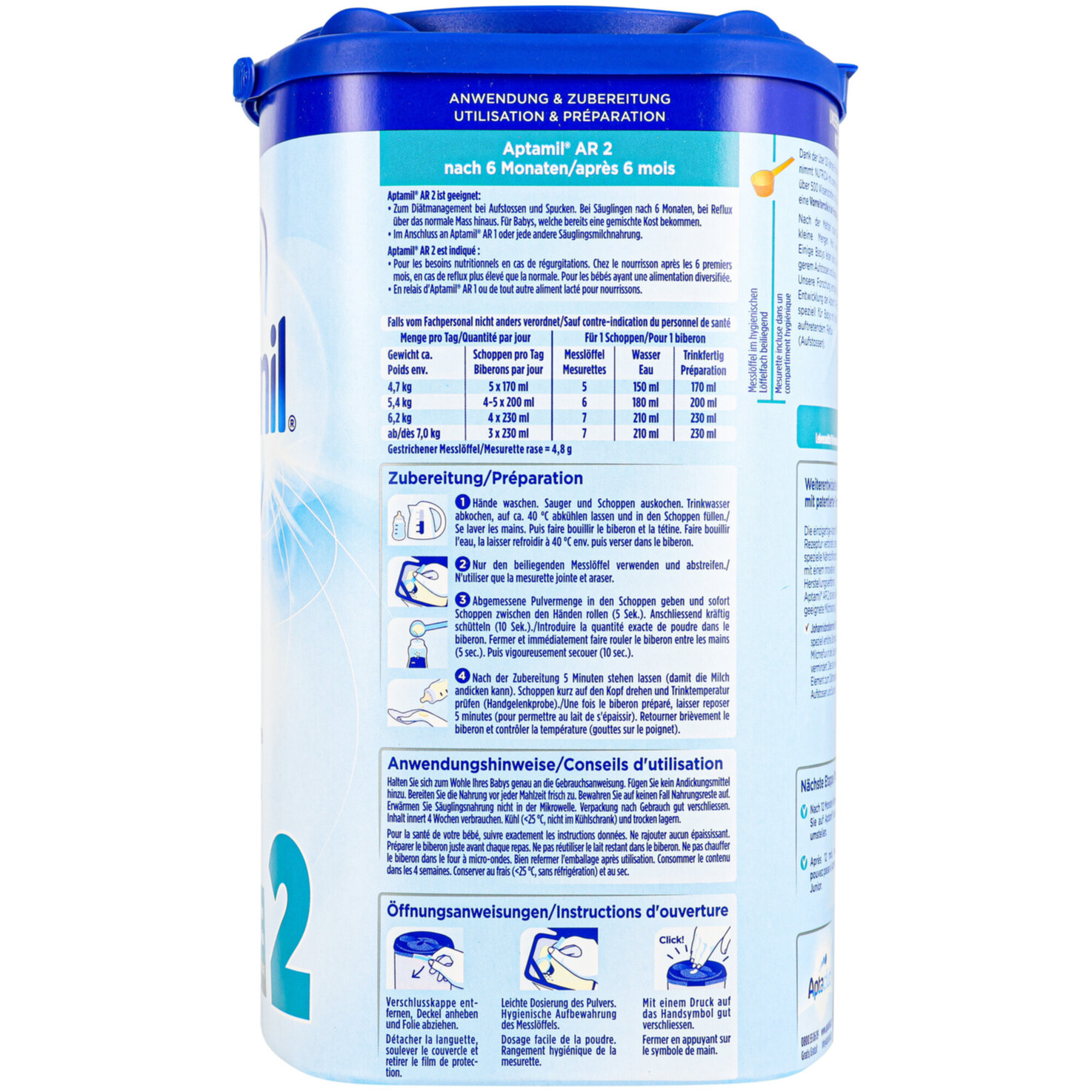 Aptamil Ar Anti Reflux 2 Spezialnahrung 6+ Monate
