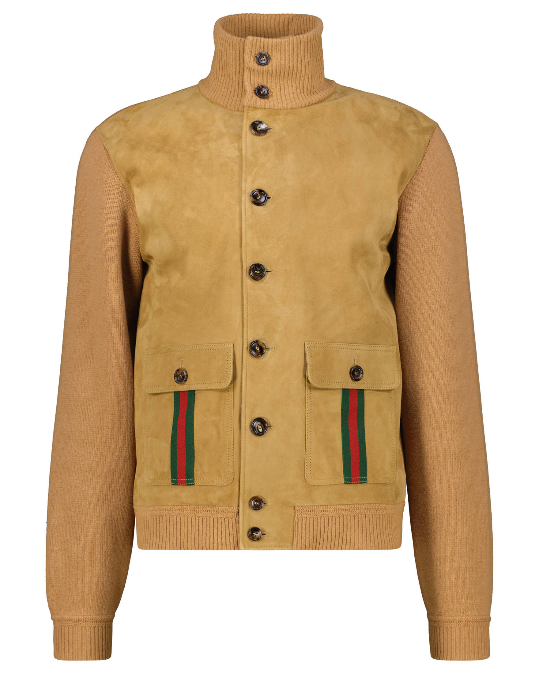 Gucci| Herren Jacke aus Schurwollstrick und Lammleder