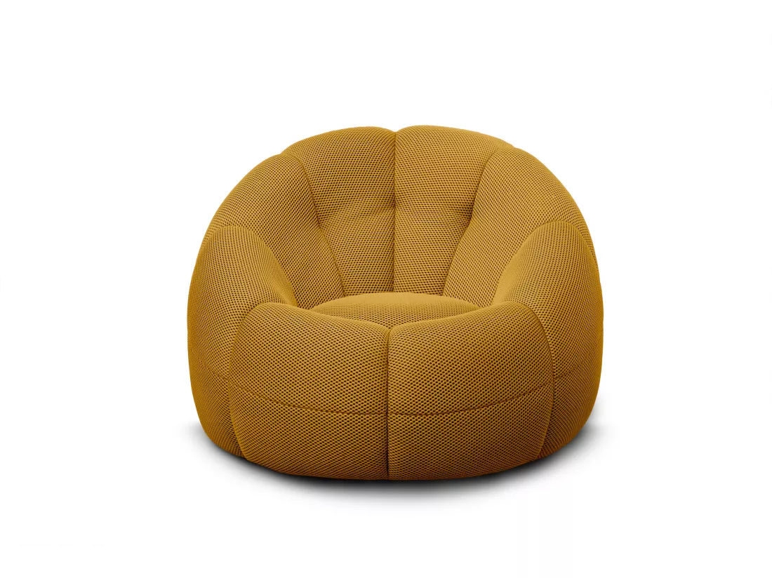 Fauteuil tissu jaune - FIGO