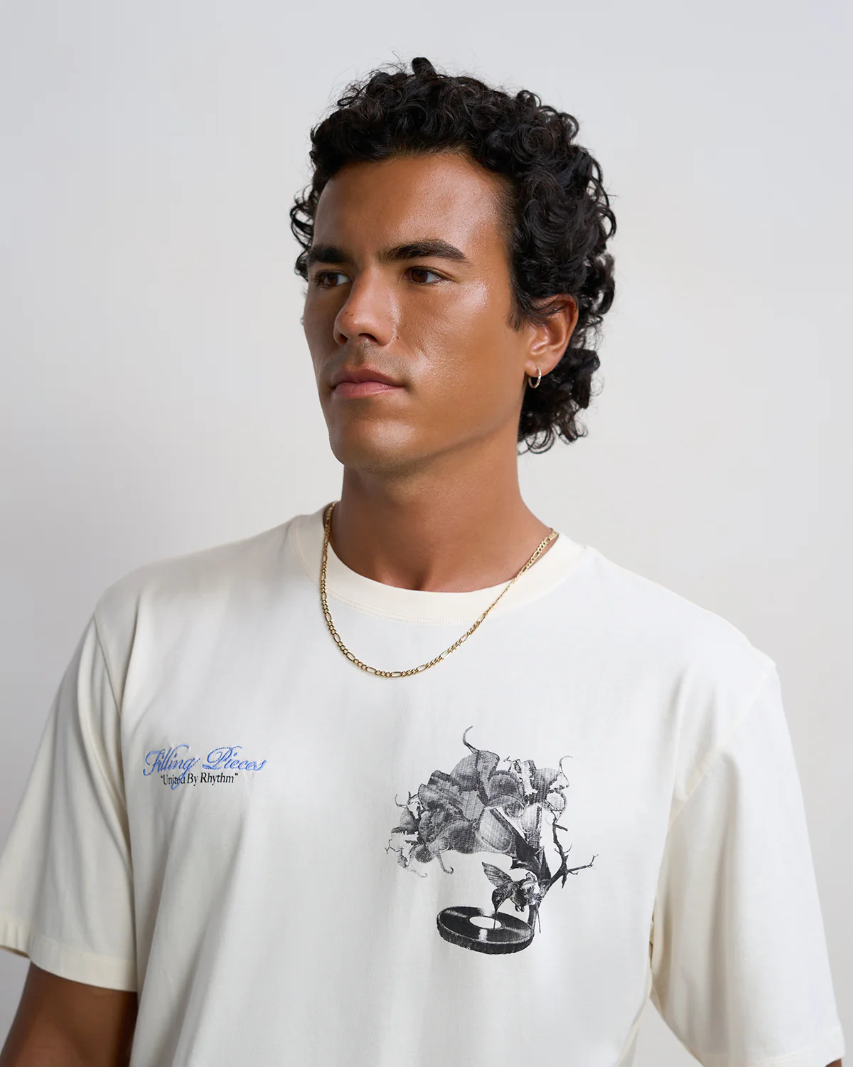 T-shirt Gramophone Antique White
