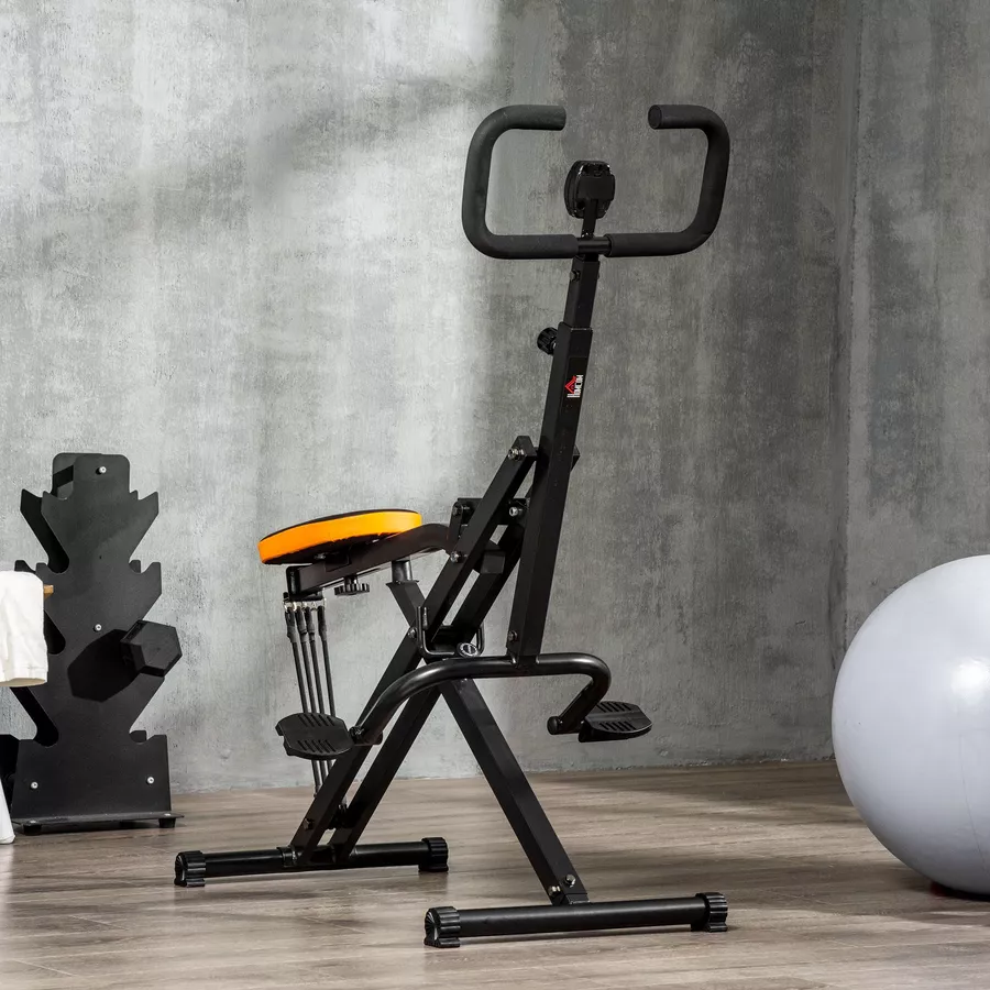 HOMCOM Heimtrainer mit LDC-Display schwarz, orange