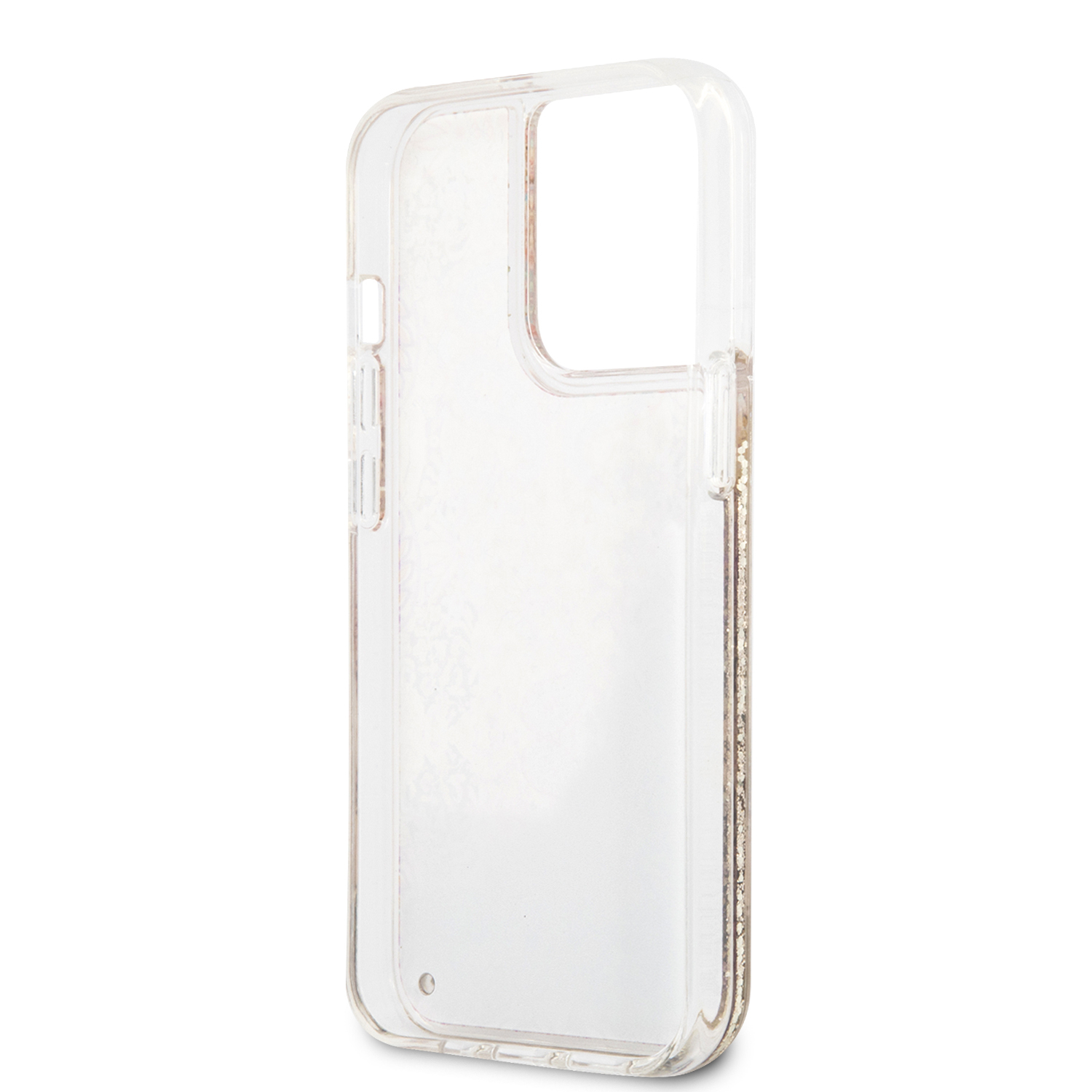 iPhone 13 Pro Hardcase Hülle Liquid Glitter Paisley (GUHCP13LLFLSD) - Gold / Transparent