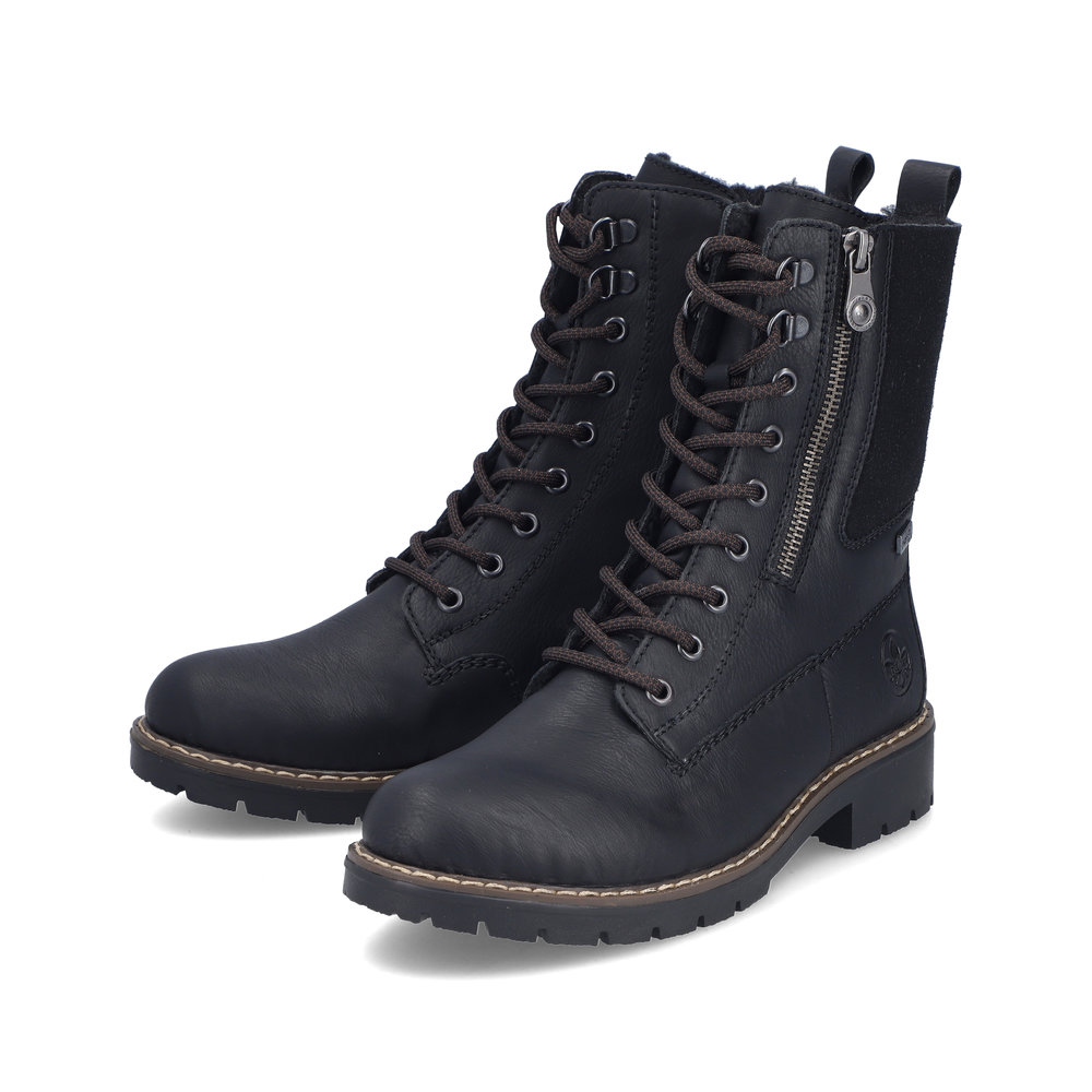 Rieker Damen-Schnürstiefelette gefüttert Schwarz