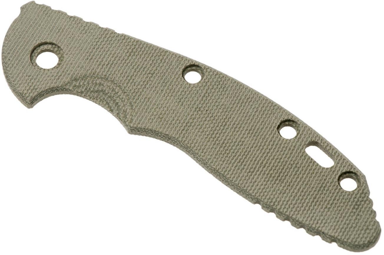 Rick Hinderer XM18 3,5” greepschaal, Smooth Green Canvas Micarta