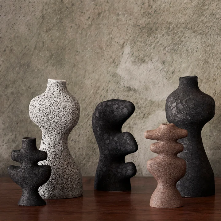 Ferm Living - Yara Kerzenständer M, grey pumice