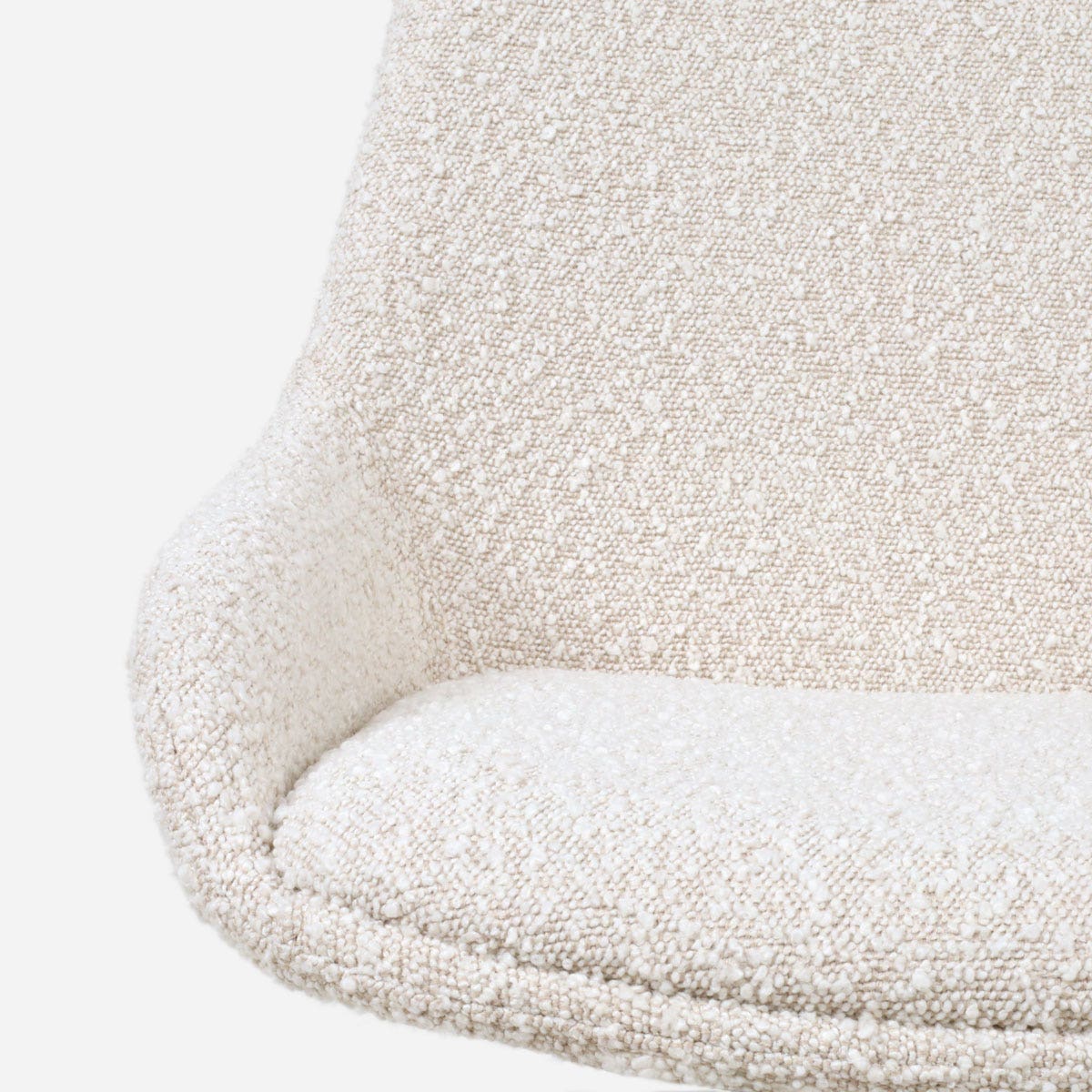Nolon Nout-Isa Bureaustoel Bouclé Beige - Stof - Wit Onderstel
