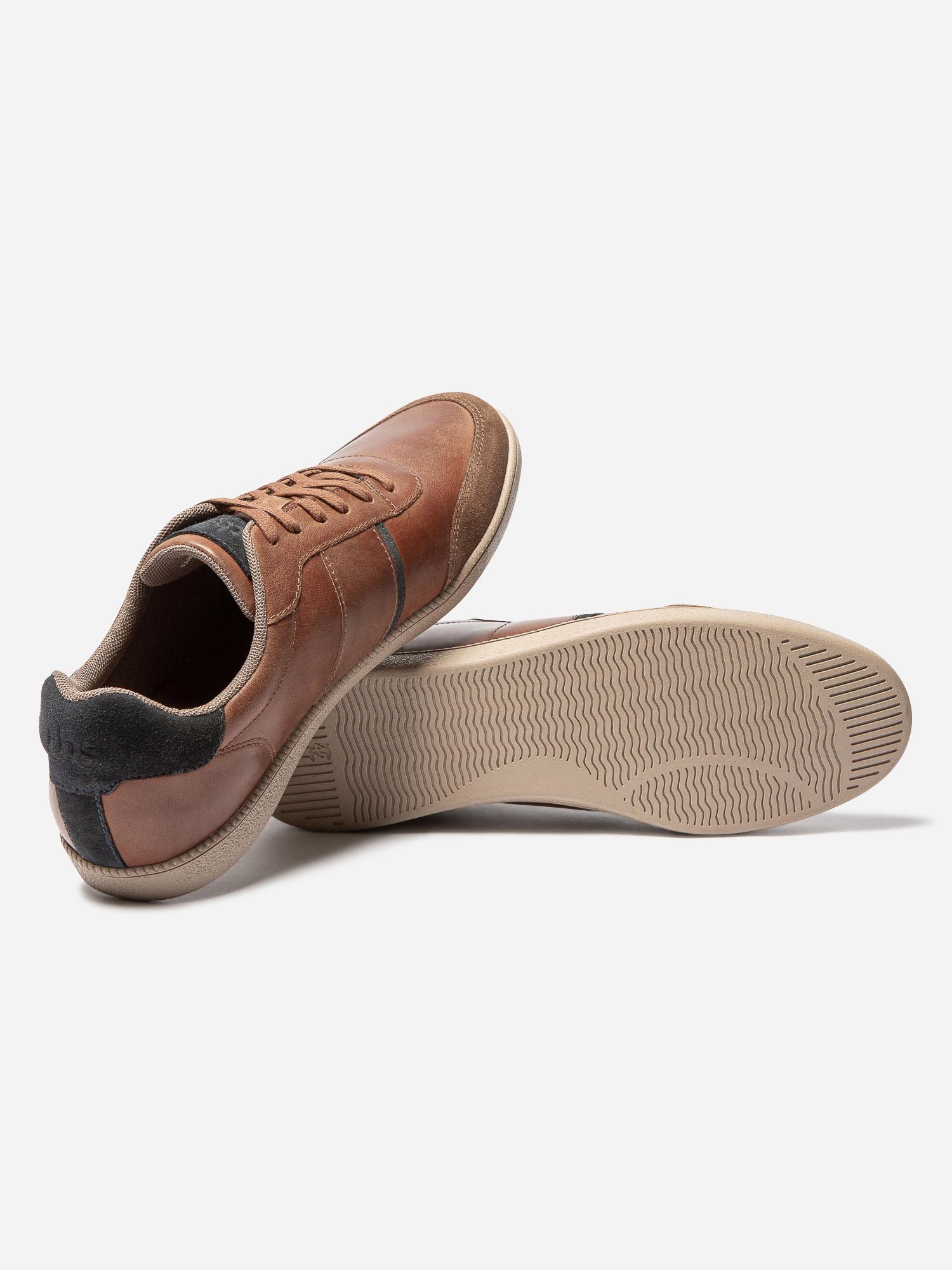 Tennis Homme Casual Cuir Marron