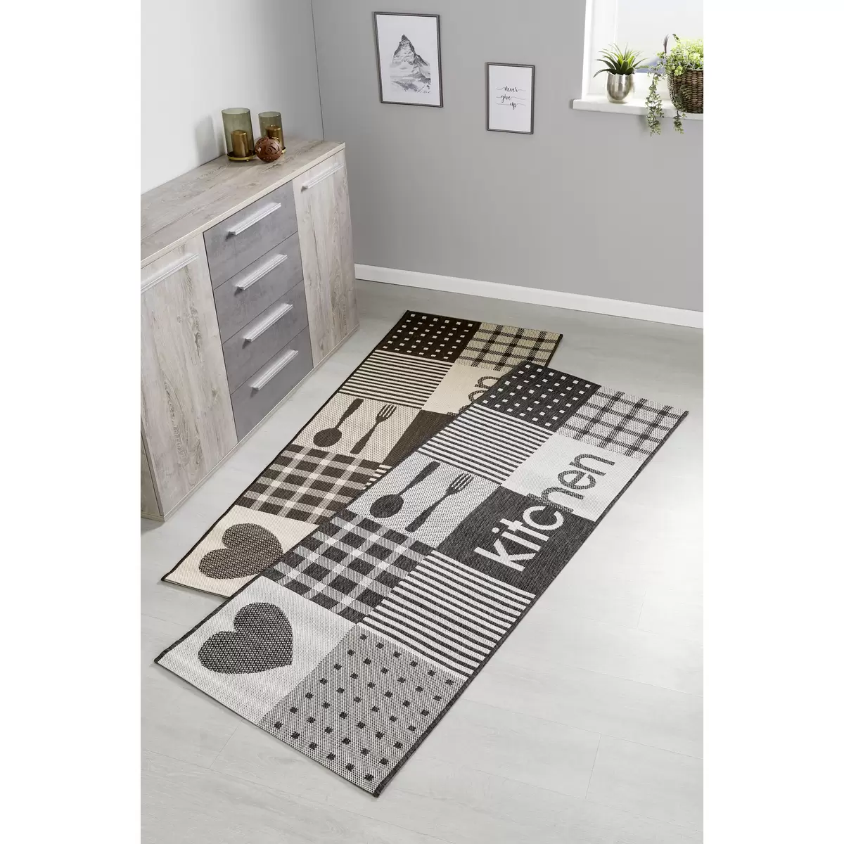 Küchenläufer Kitchen grau,anthrazit
