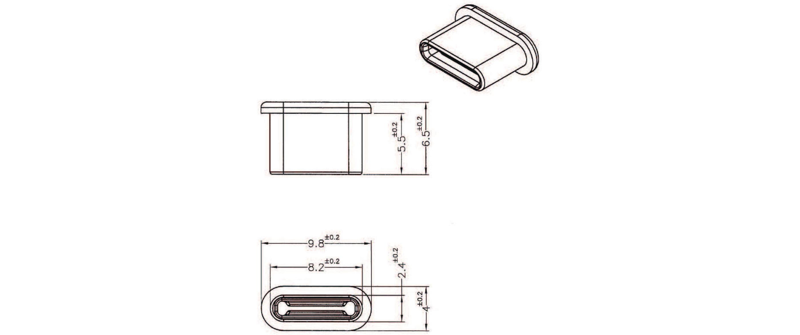 Blindstecker/Staubschutz USB-C 10 Stück SchwarzStaubschutz für USB Typ-C-Buchsen