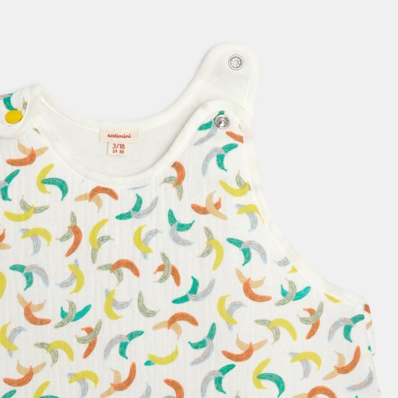 Gigoteuse bébé en gaze de coton bananes blanche Catimini Blanc
