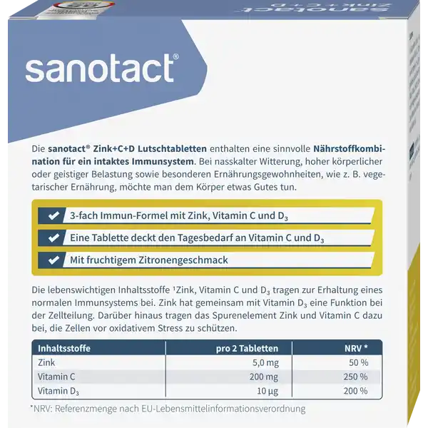 Zink + C + D Lutschtabletten