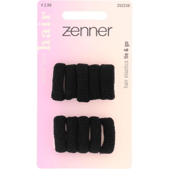 Zenner Haarelastiek Rollup Zwart 10 stuks