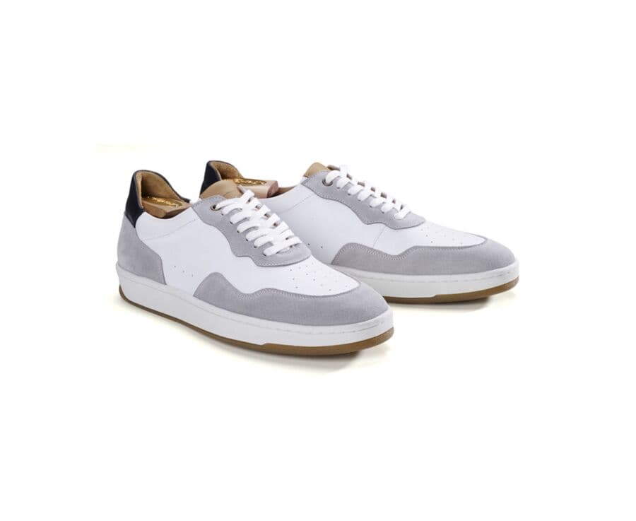 Sneakers blanches avec velours Beige homme - WONGARA
