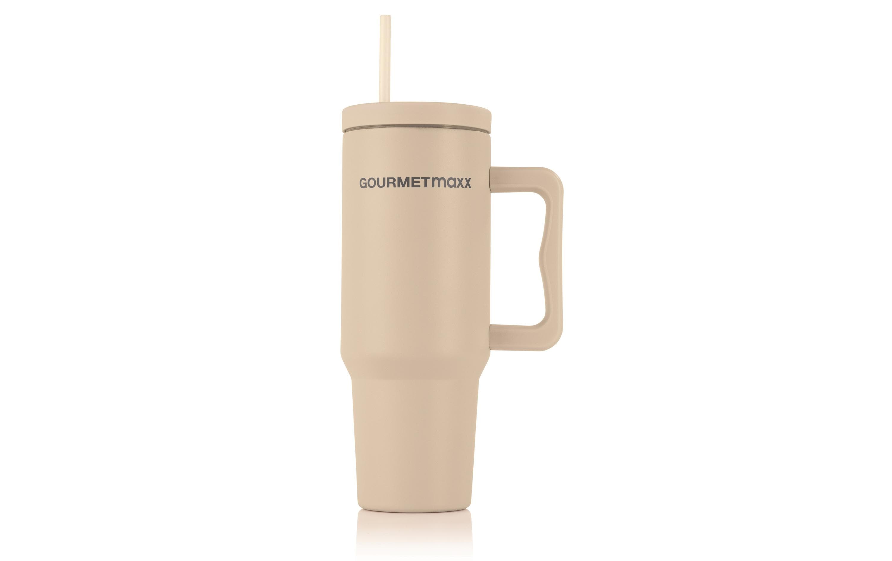 Thermobecher 1200 ml, BeigeIsolierbecher mit Griff