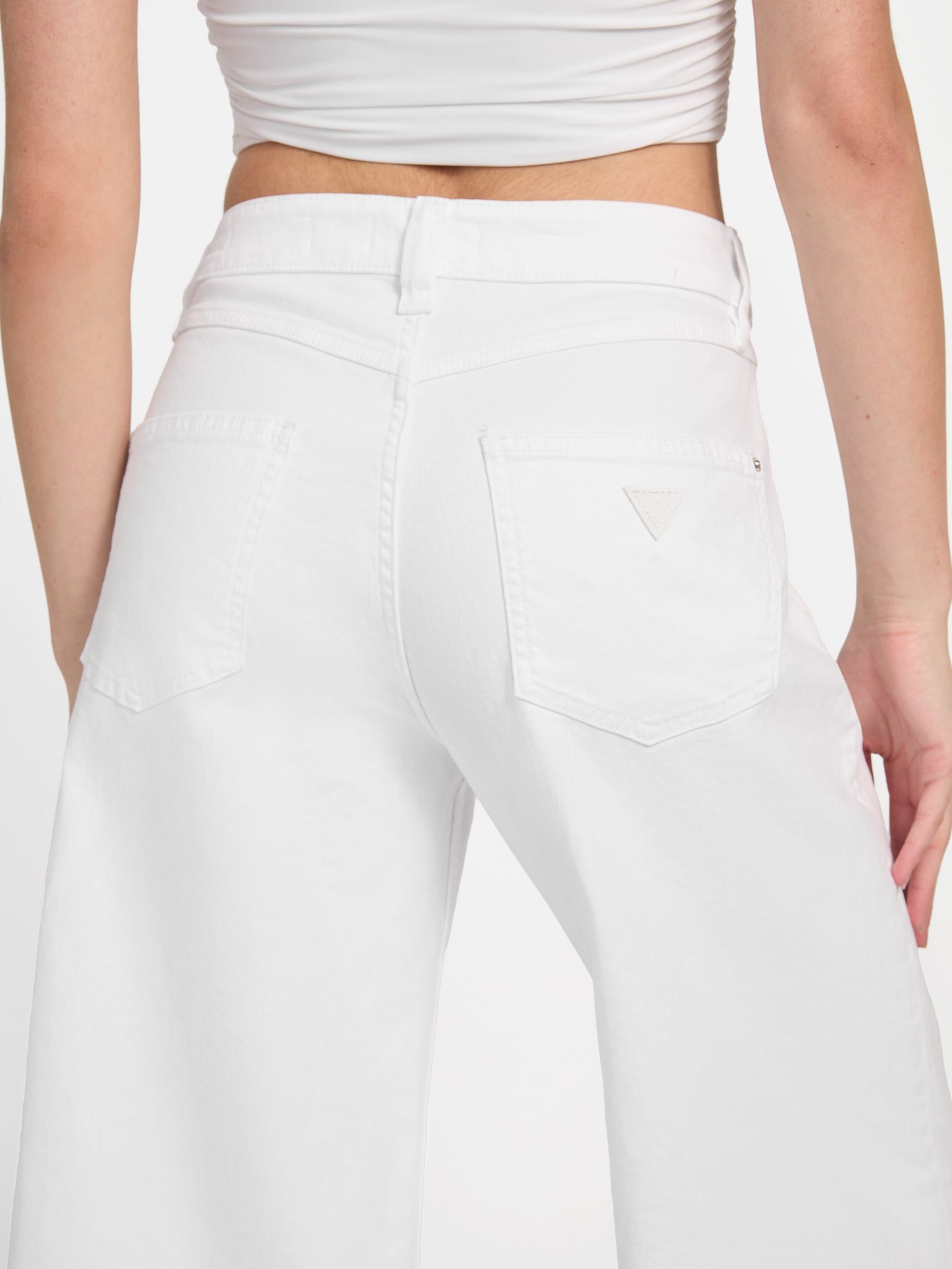 Calça jeans cropped de perna larga Eco Bellflower