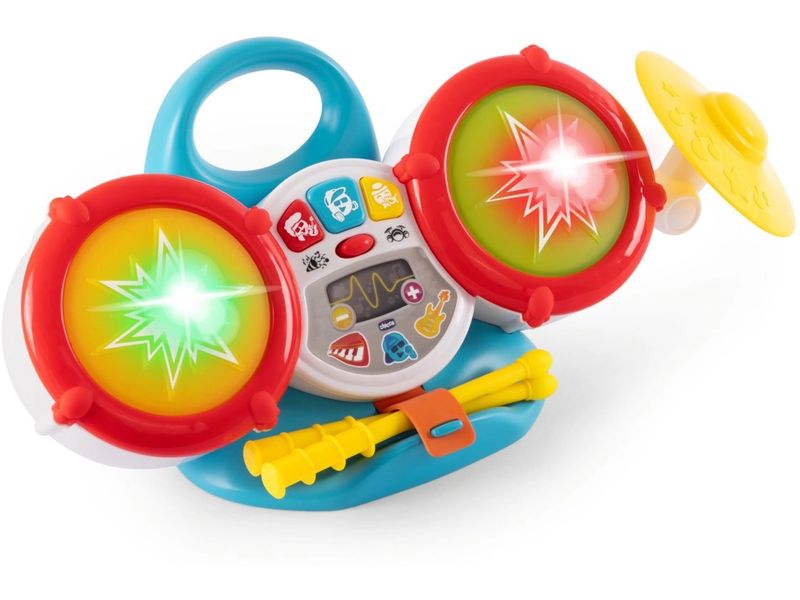 Chicco Musikspielzeug Mein erstes Schlagzeug Elektronisches Schlagzeugset für junge Musikentdecker