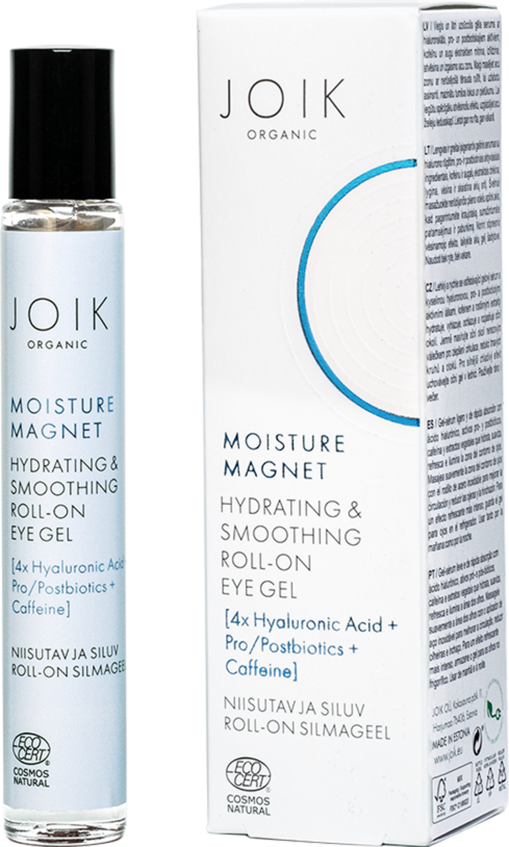JOIK Organic  Moisture Magnet Hydrating & Smoothing Roll-On Eye Gel, 10 ml