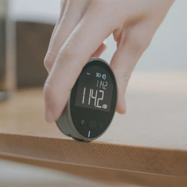 Digitales Mini Lineal Massband mit LCD Display und Speicherfunktion - Grau