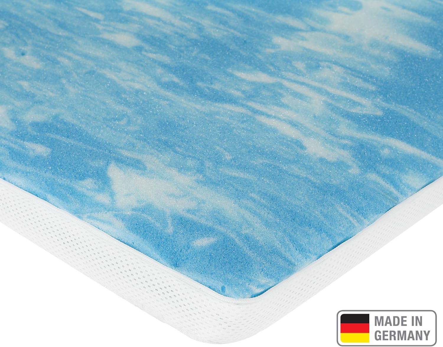 Meos® Gel-Schaum Topper 90x200cm für Matratzen & Boxspringbett - Made in Germany - hohes RG 50 - Bezug bis 60°C waschbar - Matratzenauflage (90 x 200 cm)