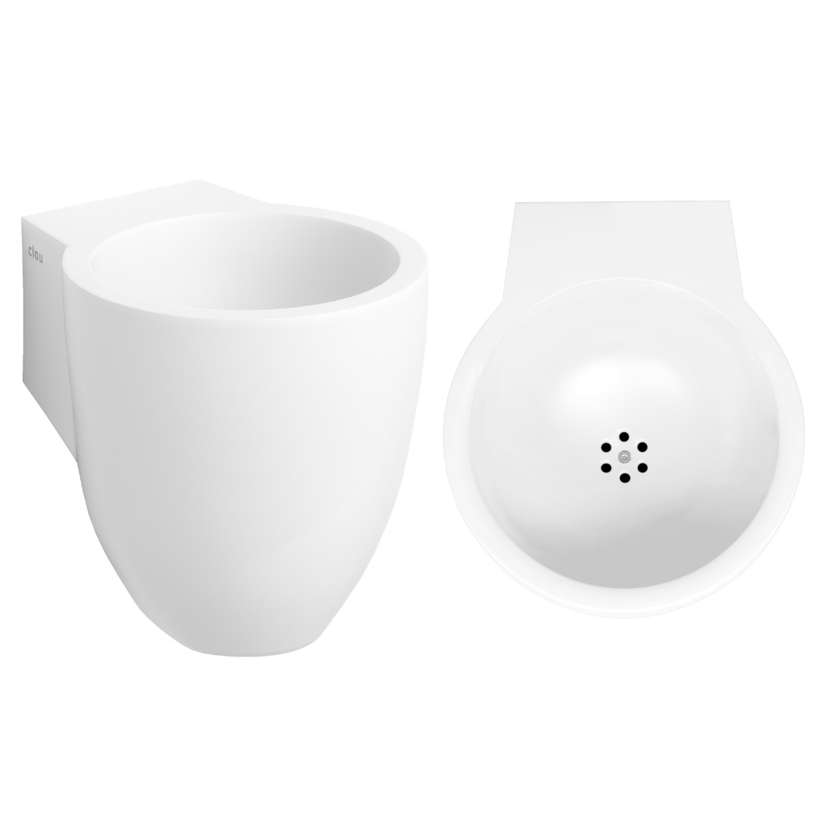 Clou Flush 6 fontein solid surface 27cm wit mat