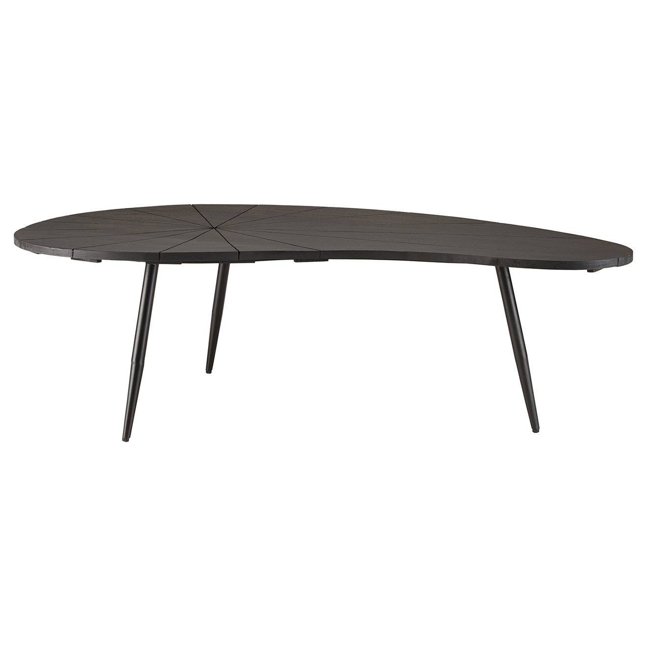 Macabane Table basse ovoïde plateau texturé James noire - 122x73x37 cm