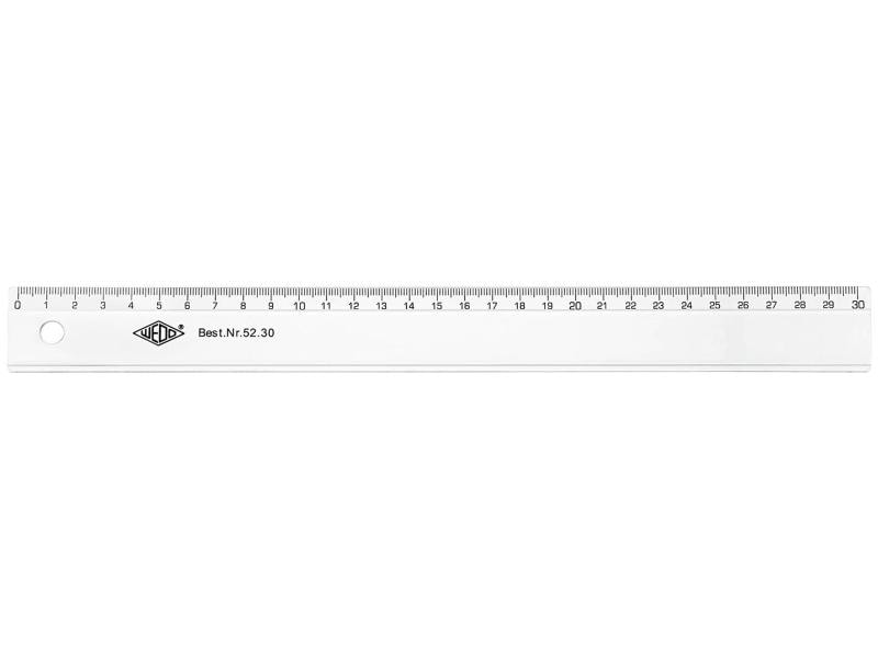 WEDO Lineal aus Kunststoff, 30 cm 1 Stück mit geprägter cm-Einteilung
