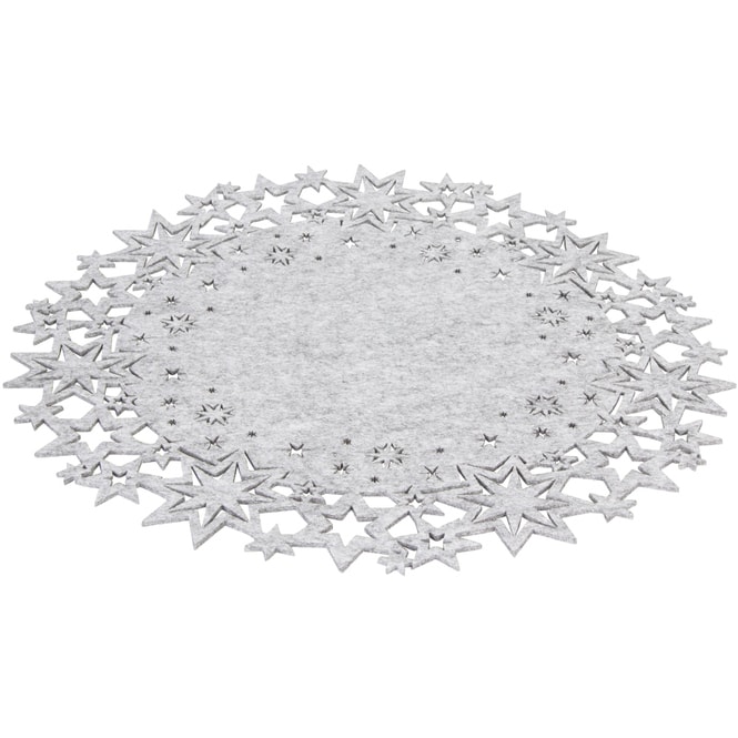 Platzset - Sterne - aus Filz - Ø = 45 cm - grau