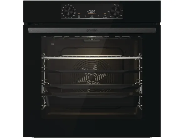 Gorenje Essential BPS6737E14BG - Ovn - med dampfunktion - til indbygning - niche - bredde: 56 cm - dybde: 55 cm - højde: 59 cm - med selv-rengøring - Klasse A  - sort