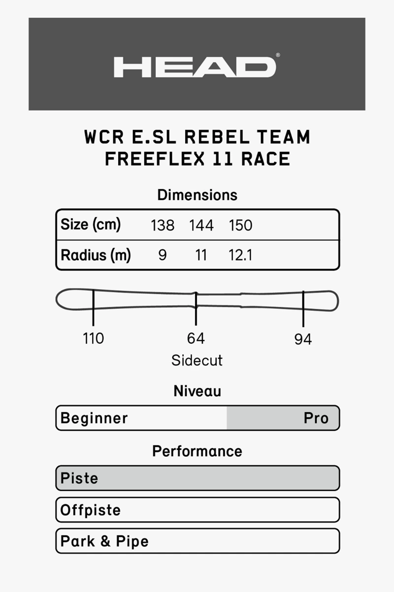 HEAD WCR e.SL Rebel Team Kinder Ski Set 2324