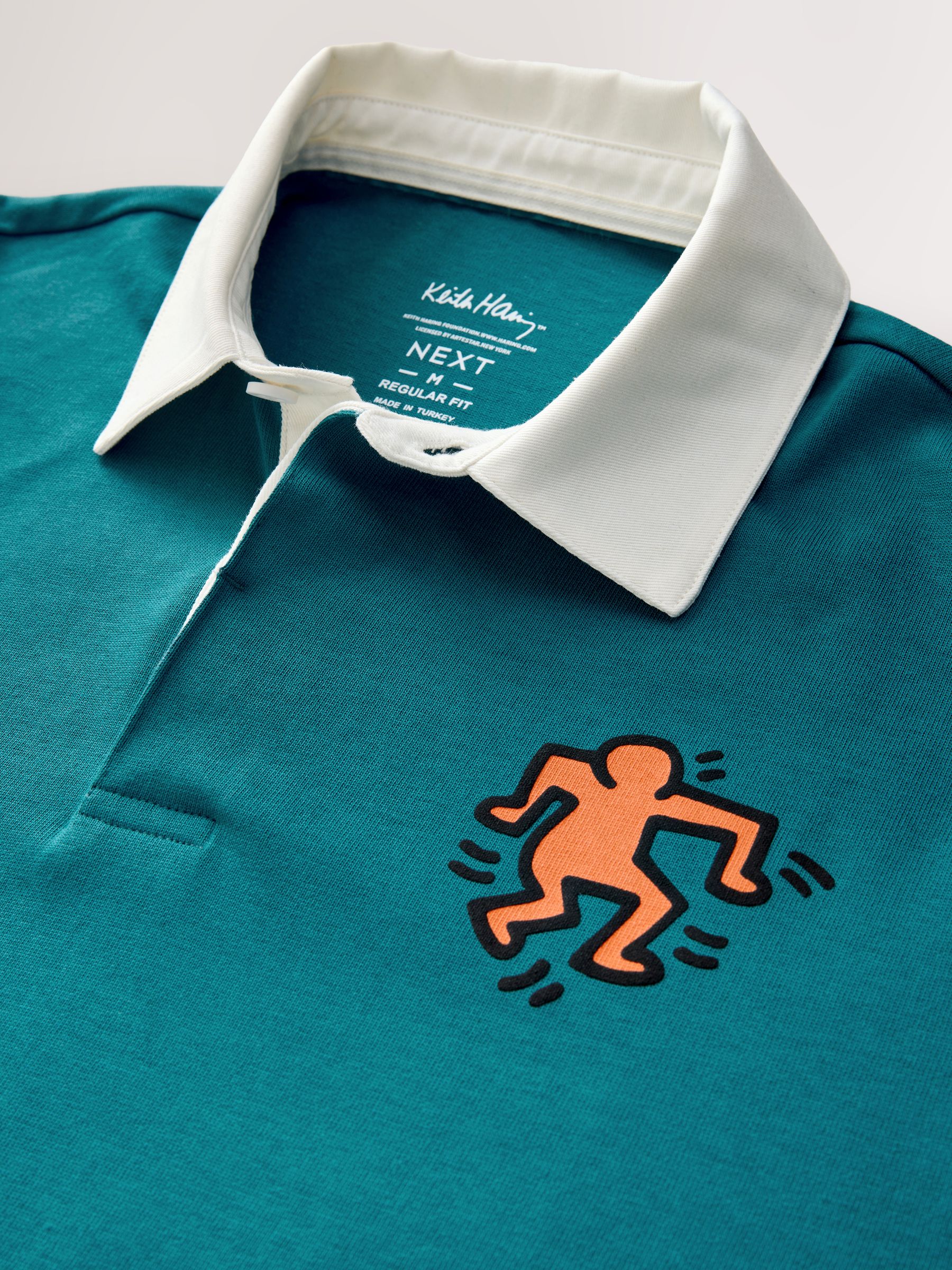 Blauwgroene Keith Haring-licentie - Rugbyshirt