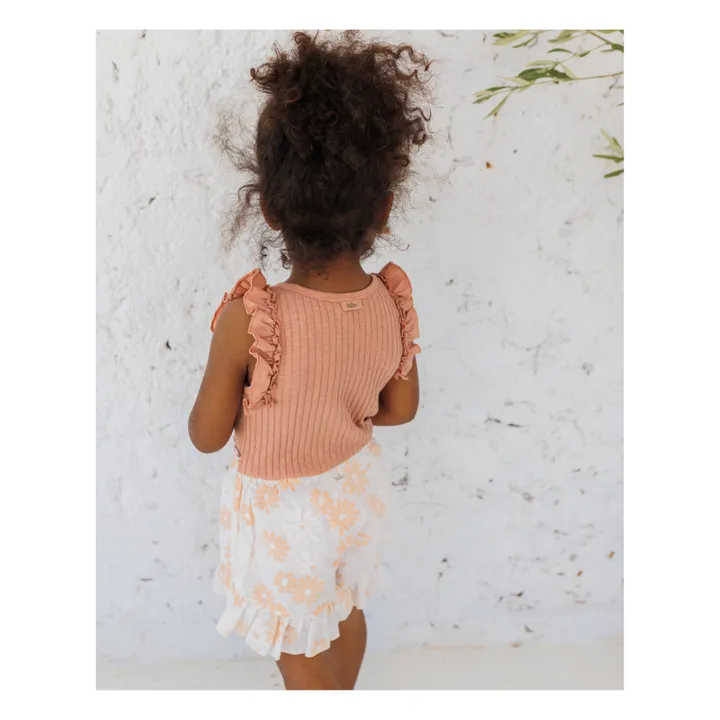 Búho Short Daisy Gaze de Coton | Blanc