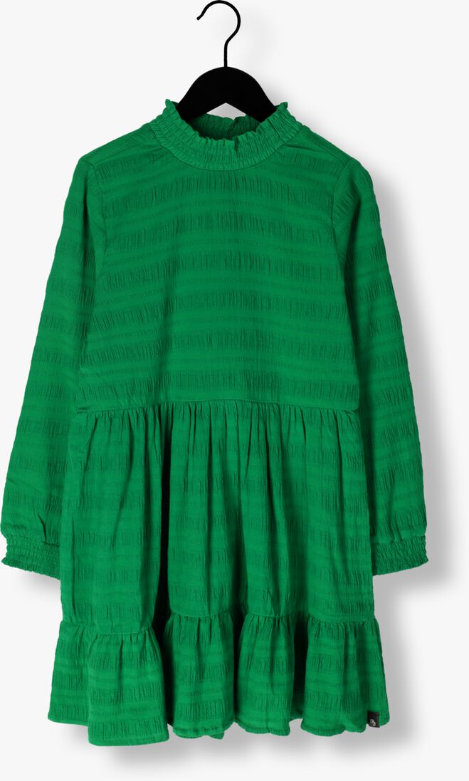 INDIAN BLUE JEANS groene indian blue jeans midi jurk dress ls seersucker