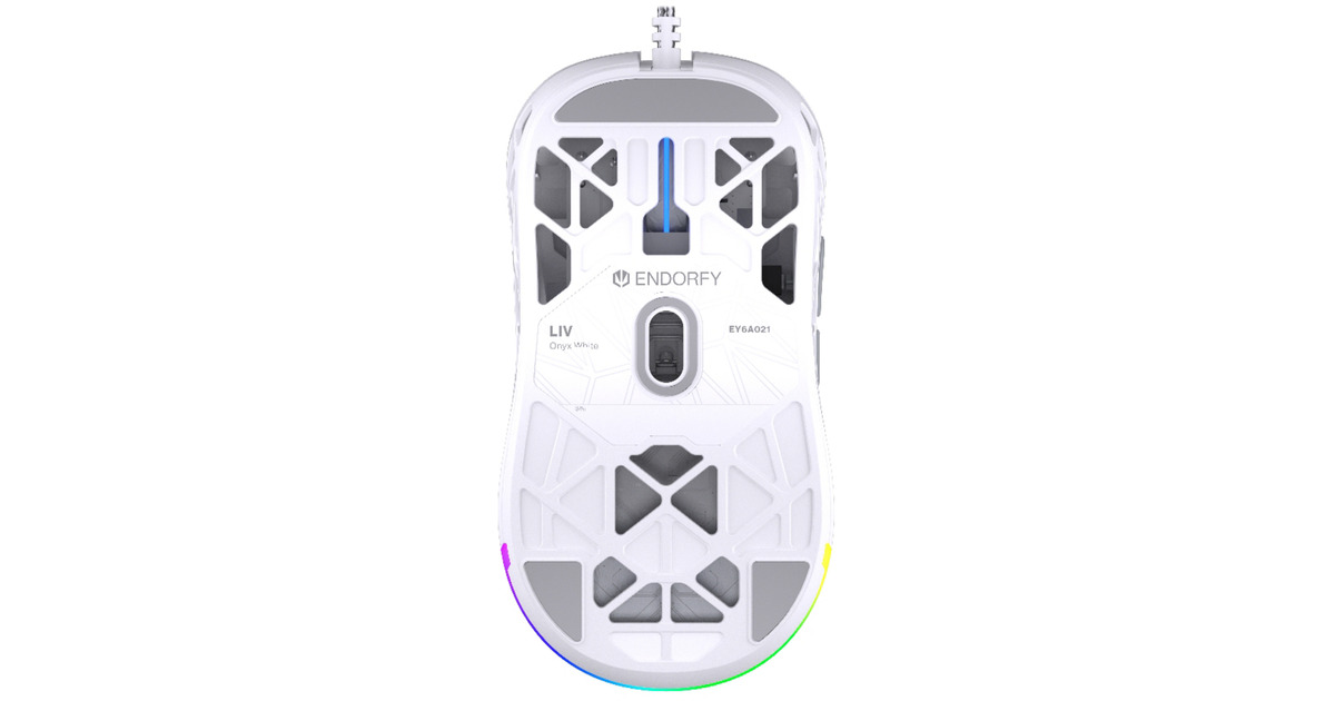 ENDORFYLIV Onyx White gaming muis  (Wit, 12.000 DPI, ARGB)